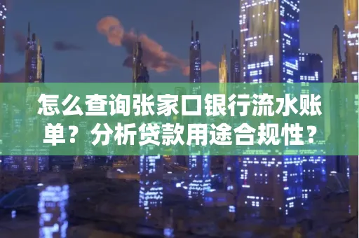 怎么查询张家口银行流水账单？分析贷款用途合规性？